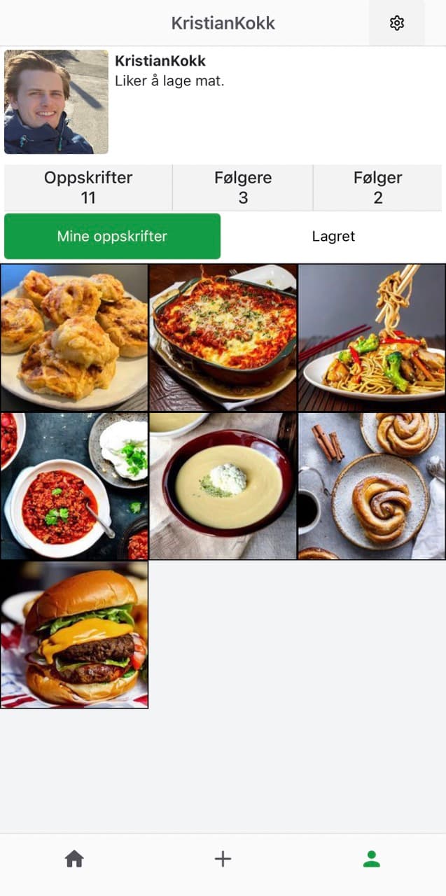 Recipescroll home screen