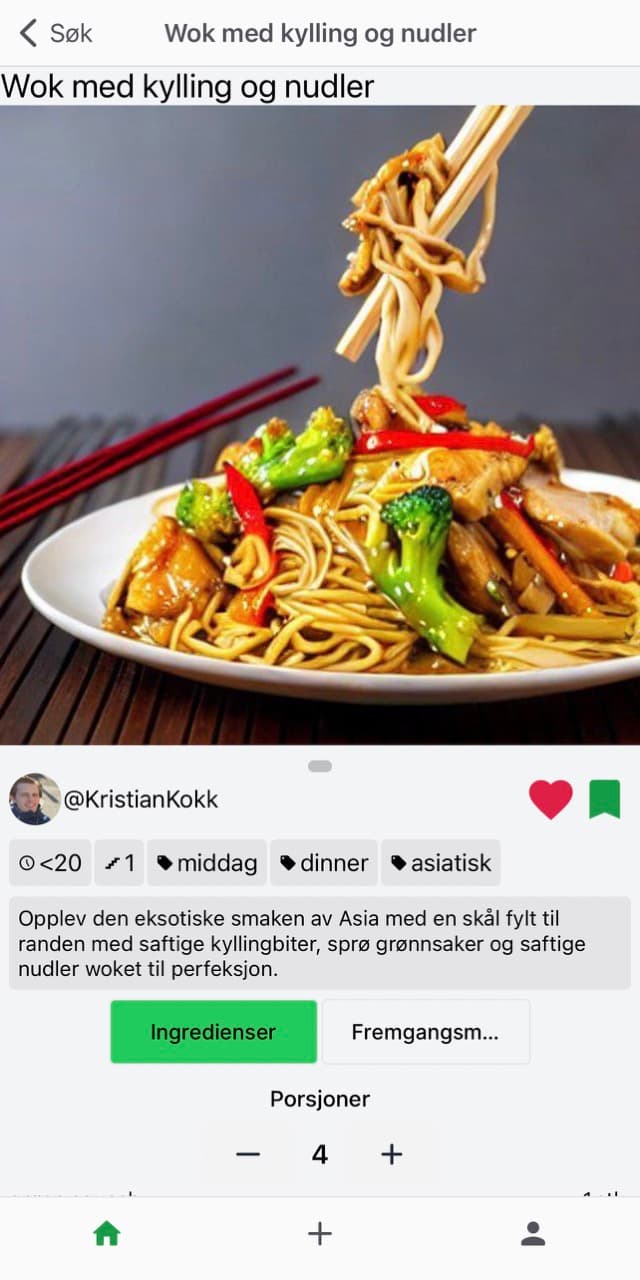 Recipescroll home screen